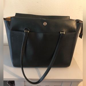 Tory Burch Black Robinson Leather Tote